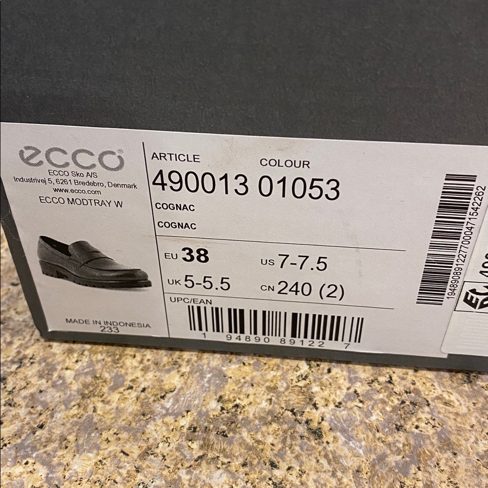 Ecco Modtray Penny Loafer Cognac EU 38 U.S. 7- 7.5 Leather (Shoes Only-No Box) - Picture 3 of 17